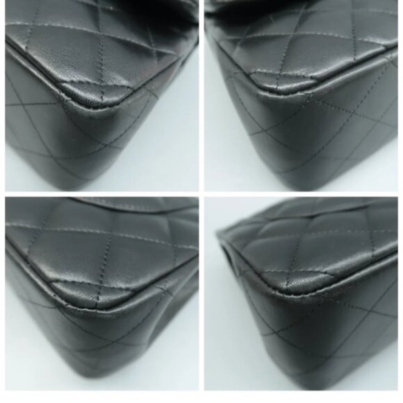 100% Authentic CHANEL CF Jumbo Black Leather Shoulder Bag - Picture 6 of 12